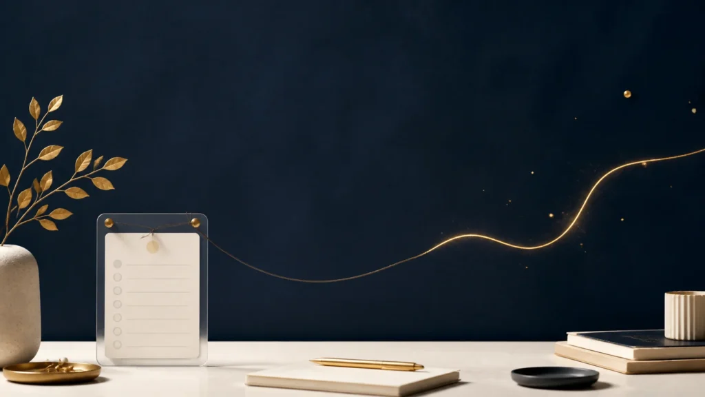 Illustration du lâcher prise : une tâche reliée à un chemin lumineux