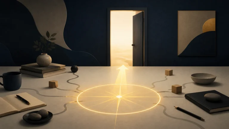 Illustration de la loi de l’attraction : une direction dorée parmi plusieurs chemins