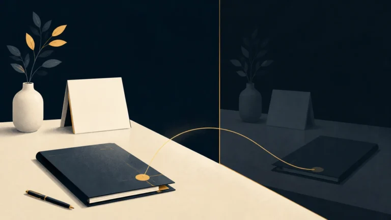 Illustration du syndrome de l’imposteur : un projet réel face à son reflet plus sombre